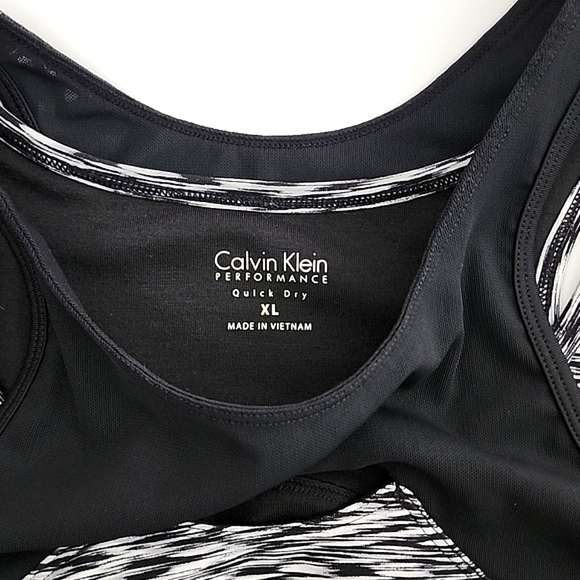 ⭐️3/ $30⭐️ Calvin Klein Quick Dry Sports Racerback Bra Black White Sz XL - Picture 3 of 11